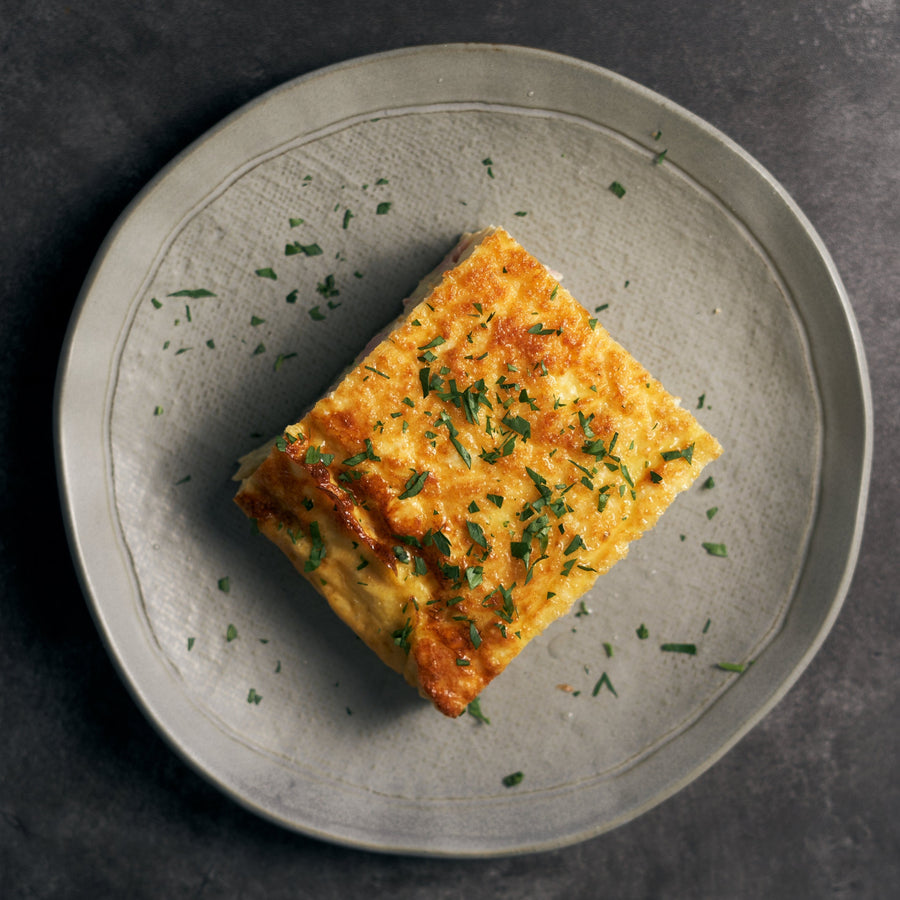 Oven Baked Caramelized Onion Frittata with & Manouri Cheese