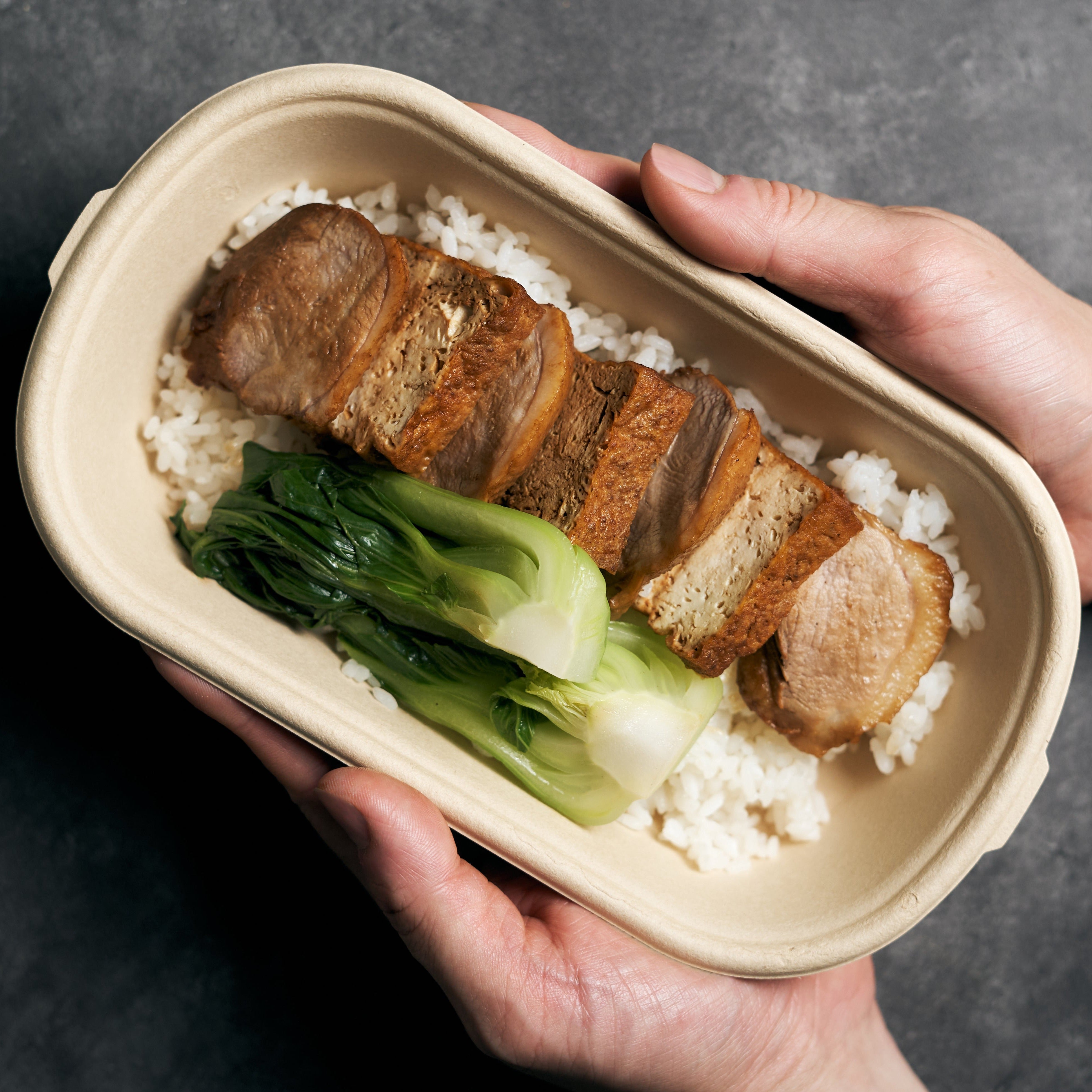 Soya Sauce Duck Breast with Tofu, Shanghai Brassica & Steamed Jasmine
