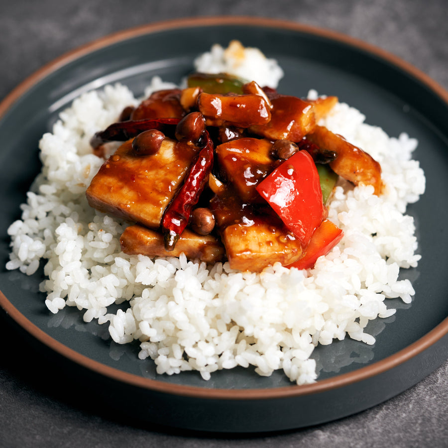 Kung Pao Chicken Stir Fry with Assorted Peppers & Jasmine Rice