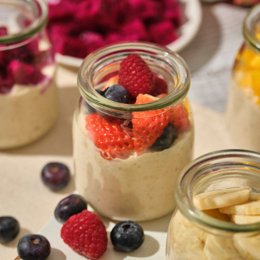Vanilla & Mixed Berry High-Protein Overnight Oats