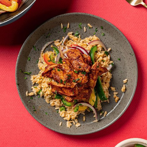 Chicken Fajita with Sauteed Peppers, Cherry Tomato & Onion