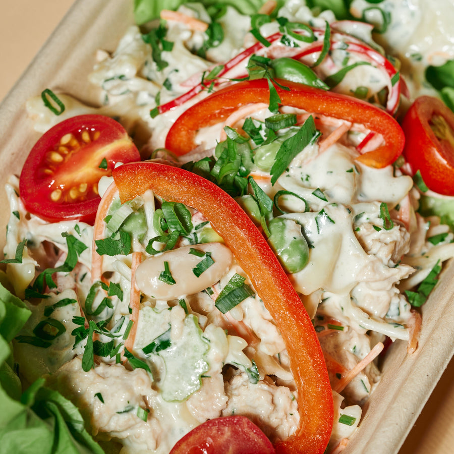 Tuna Bow Tie Pasta Salad with Creamy Lemon Vinaigrette