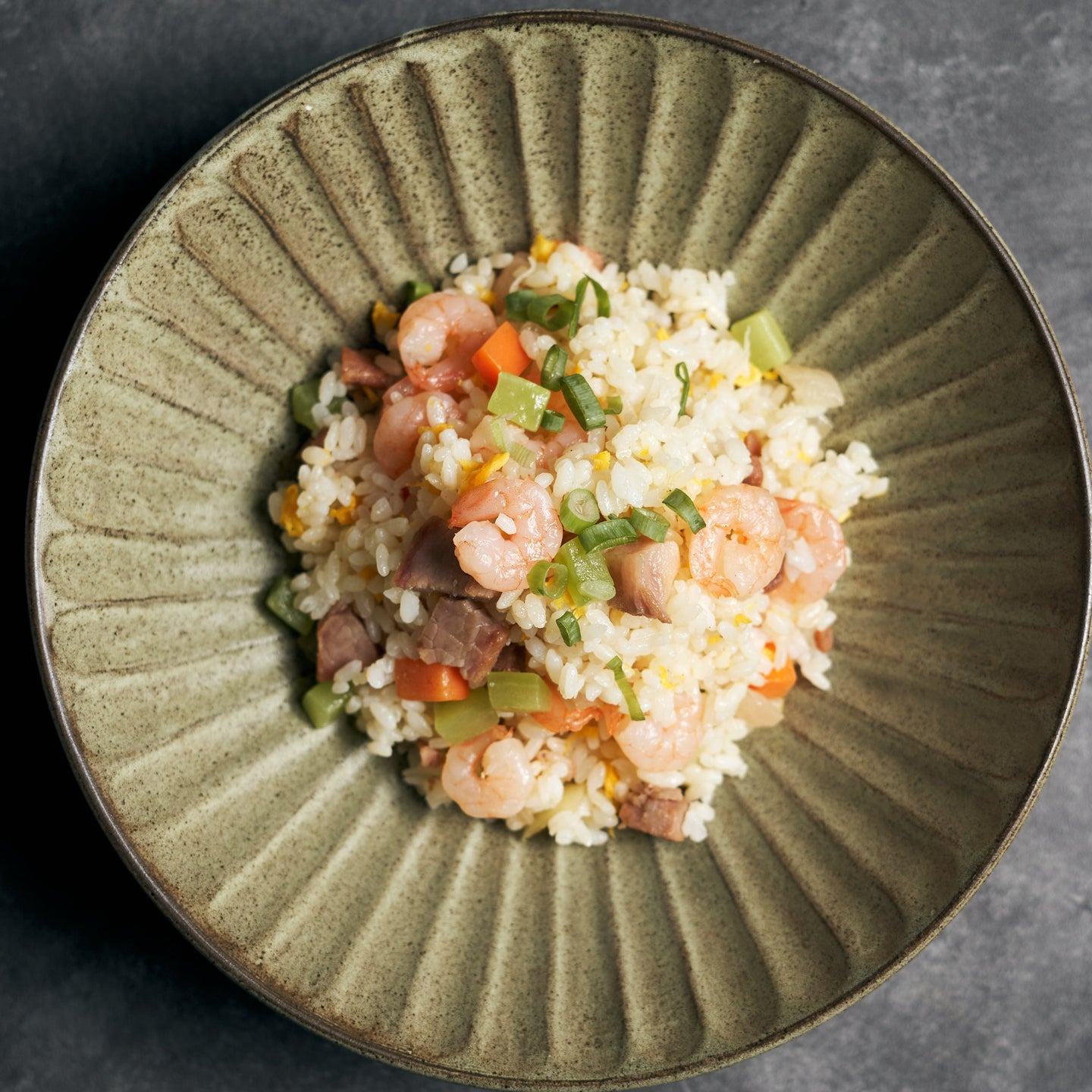 Yangzhou Fried Rice with Char Siu Pork & Prawns