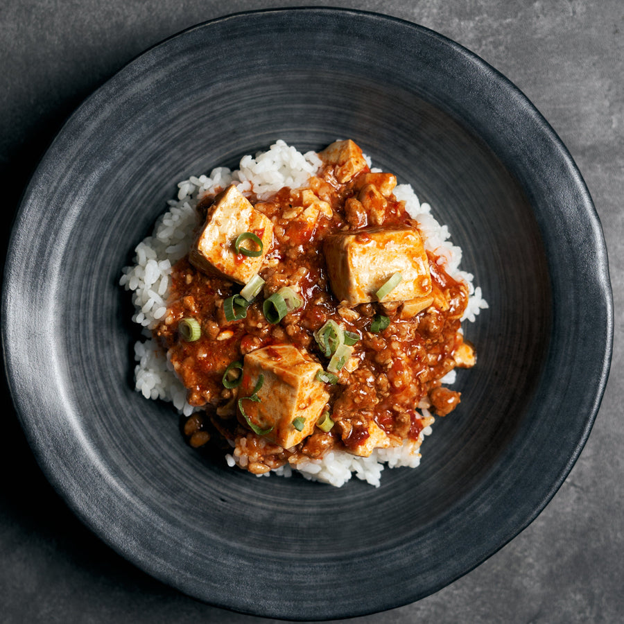 Sichuan Style Mapo Tofu with Minced Pork & Steamed Jasmine Rice