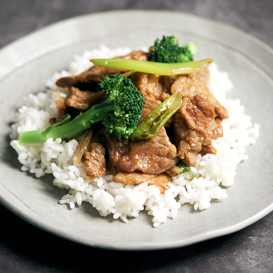 Mongolian Style Beef with Broccoli Stir Fry & Steamed Jasmine Rice