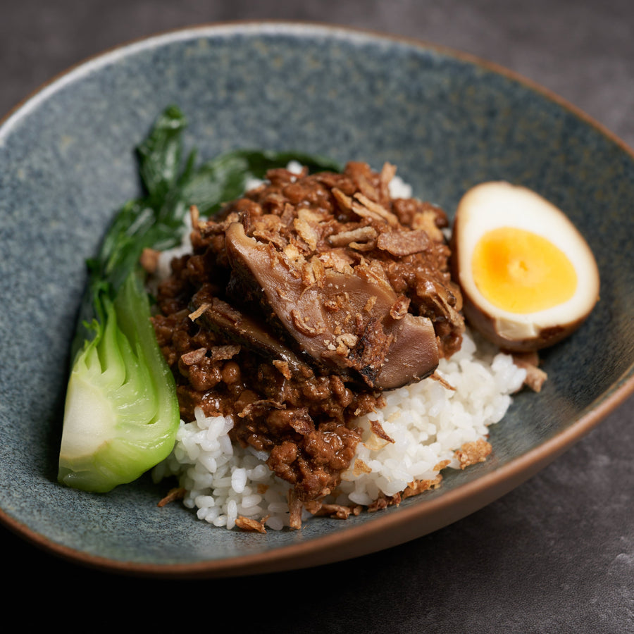 Braised Minced Pork Stir Fry with Baby Bok Choi & Steamed Jasmine Rice