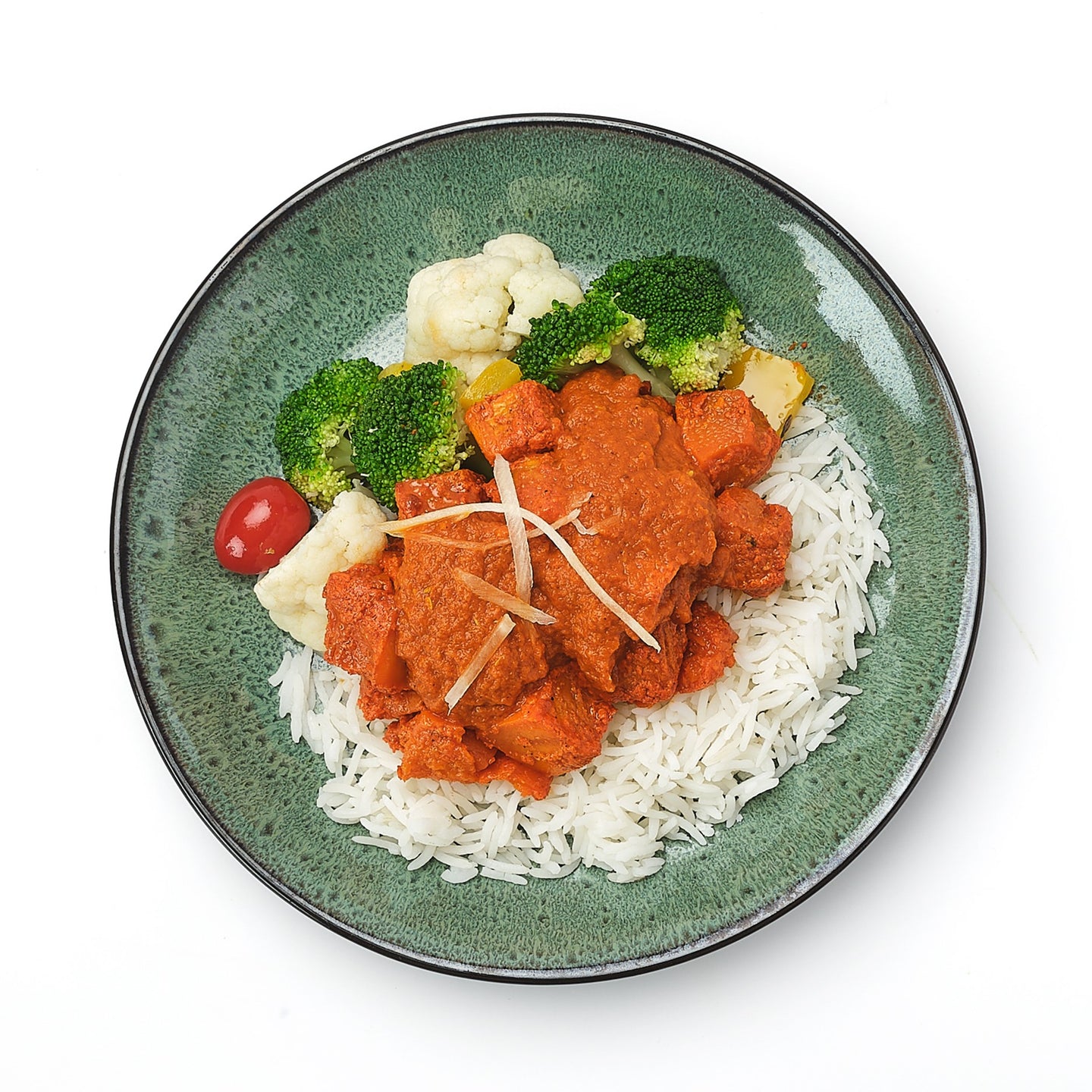 Low Fat Pumpkin Tikka Masala with Broccoli, Cauliflower, Cherry Tomatoes & Steamed Basmati Rice