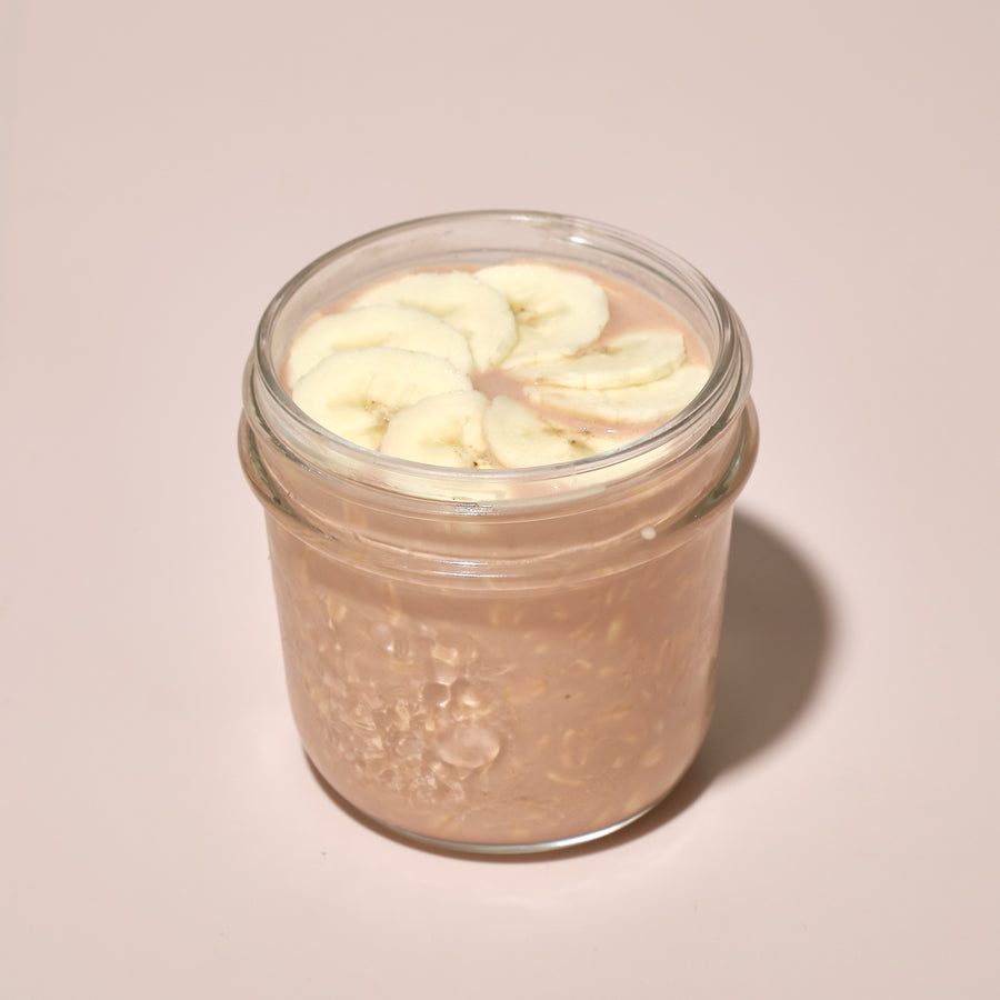 Peanut Butter, Banana & Chocolate High-Protein Overnight Oats