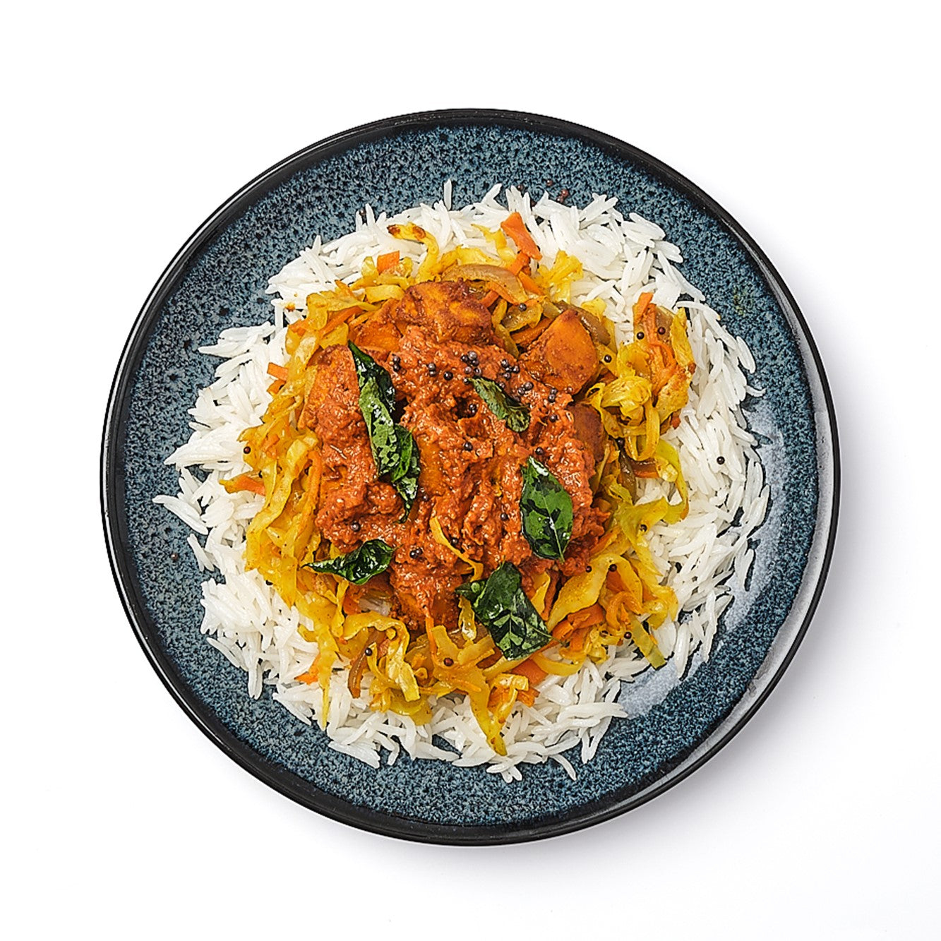 Pumpkin Vindaloo with Stir Fried Turmeric Cabbage & Steamed Jeera Rice