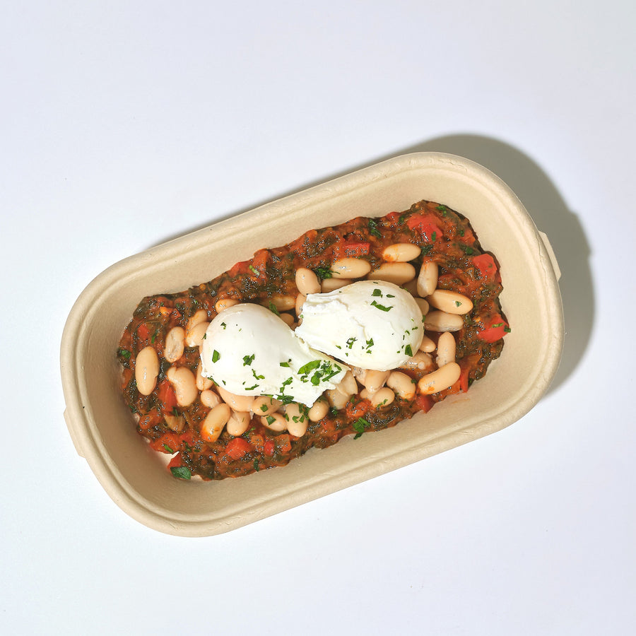 Poached Egg Shakshuka with Beans