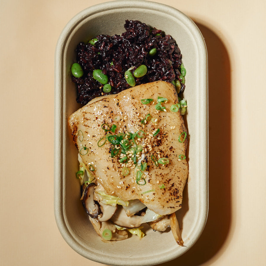 Miso Ginger Marinated Sole Fish with Napa Cabbage & Asian Mushrooms