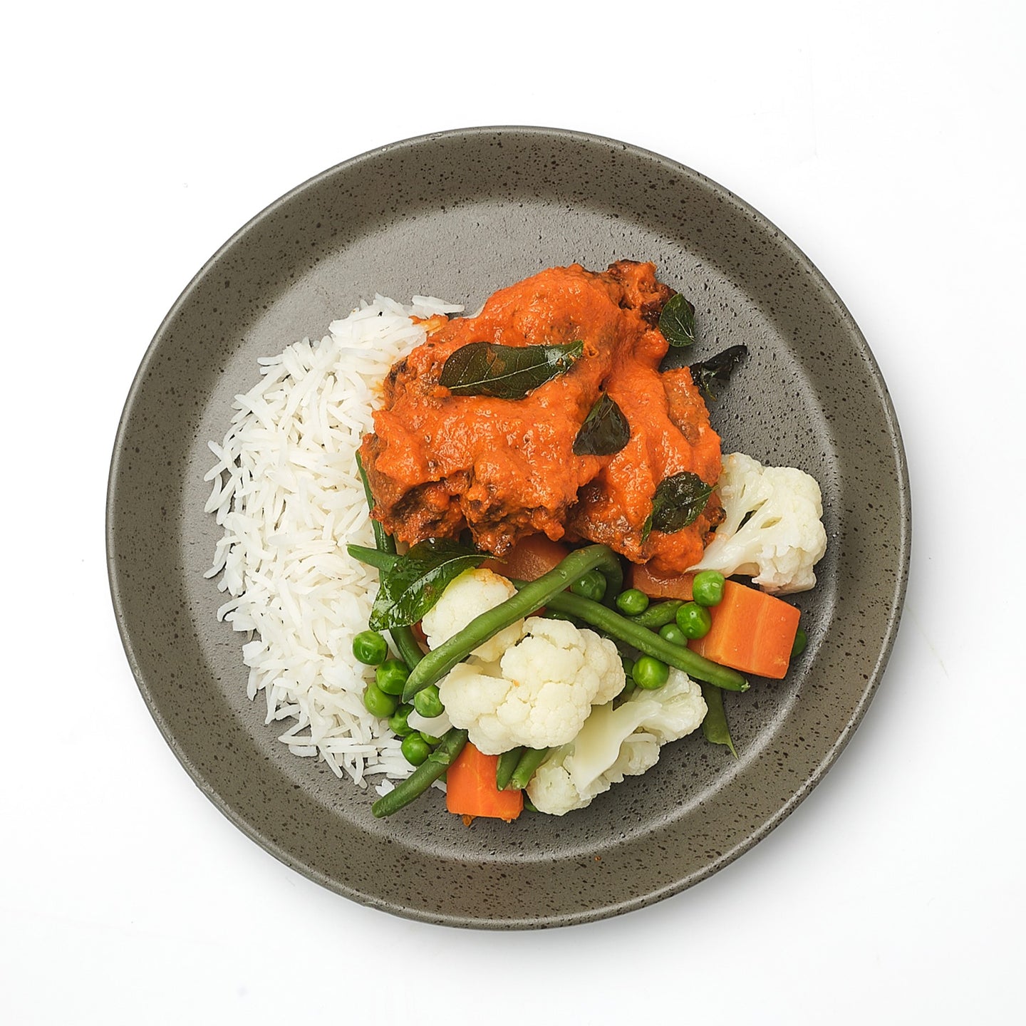 Lamb Curry with Tomato, Cauliflower, Green Beans & Steamed Basmati Rice