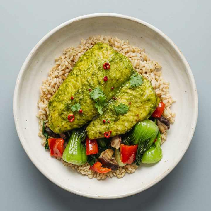 Thai Baked Fish With Cilantro Lime Sauce & Brown Rice – Nutrition ...