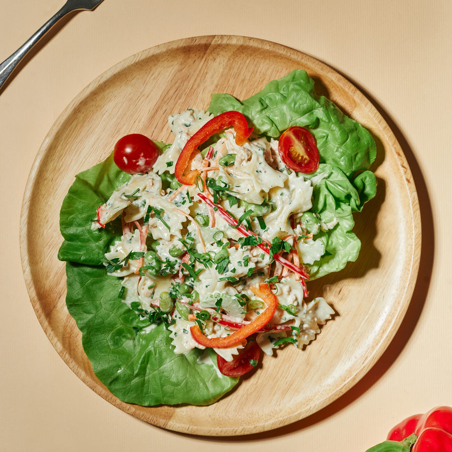 Tuna Bow Tie Pasta Salad with Creamy Lemon Vinaigrette