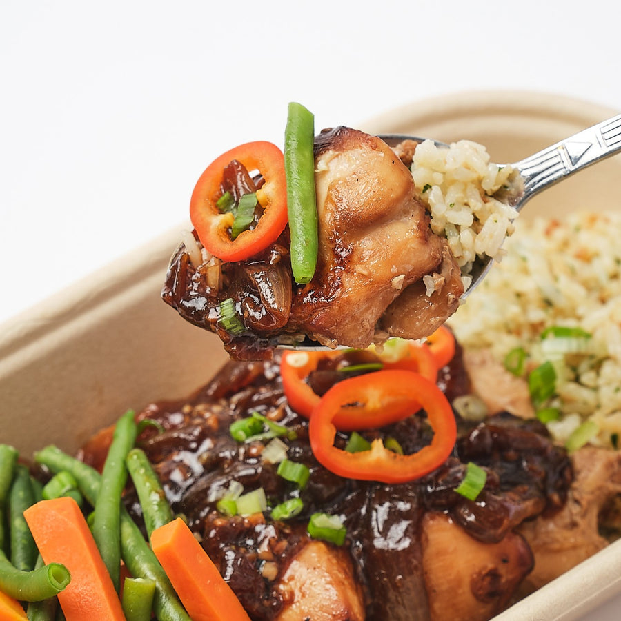 Chicken Adobo with Steamed Green Beans