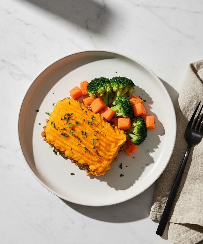 Shepherd's Pie with Roasted Seasonal Market Vegetables & Potato Pumpkin Mash